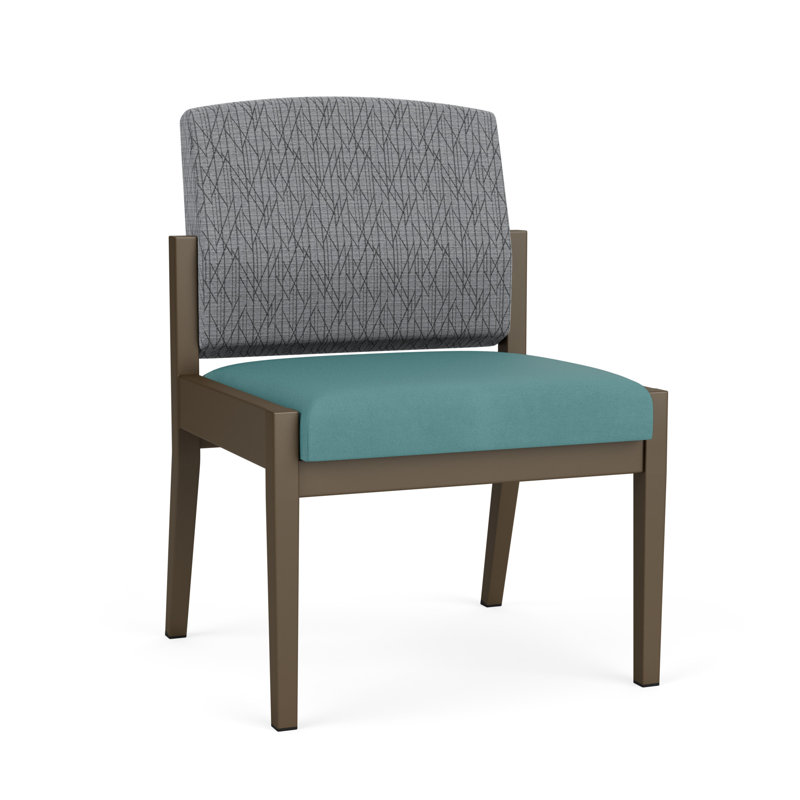 Chaise d'invité sans accoudoir en acier Amherst, Bronze, Portes ouvertes en tissu noir