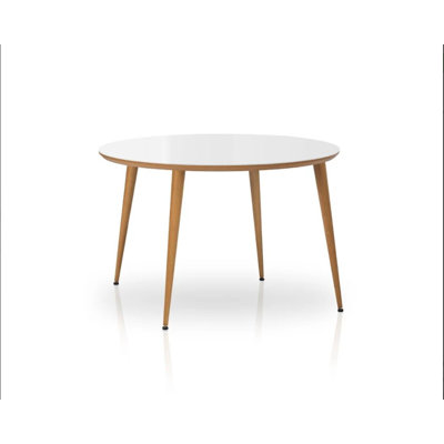 Round Dining Table with Wood Base