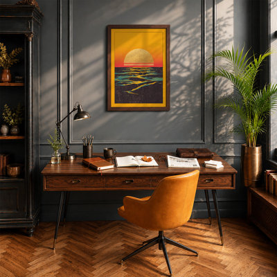 Golden Horizon Modern - Framed Print