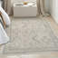 Tapis tissé à la machine rectangulaire de style oriental gris et brun clair-960817645