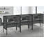 Bureau de bureau, l 48 po, bureau, travail, qualité commerciale, stratifié gris, métal noir, contemporain, moderne