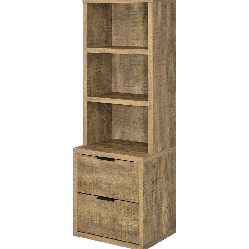Bibliothèque à 3 tablettes avec tiroir verrouillable Mango