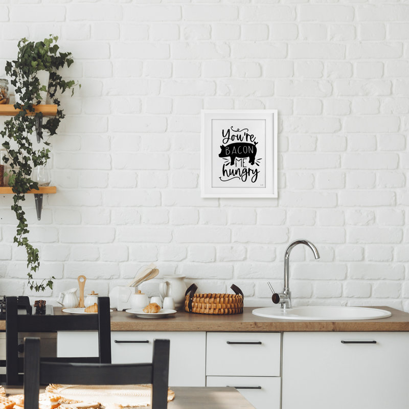 «Your Bacon Me», impression sous verre encadrée, design par Lux + Me Designs, H 16 po x l 13 po, Cadre blanc côtier