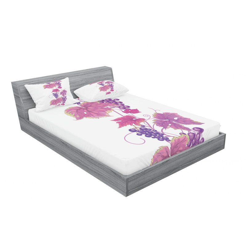 Ensemble de draps Vineyard with Swirled Leaves, Taies d'oreiller pour grand lit, Vibrant