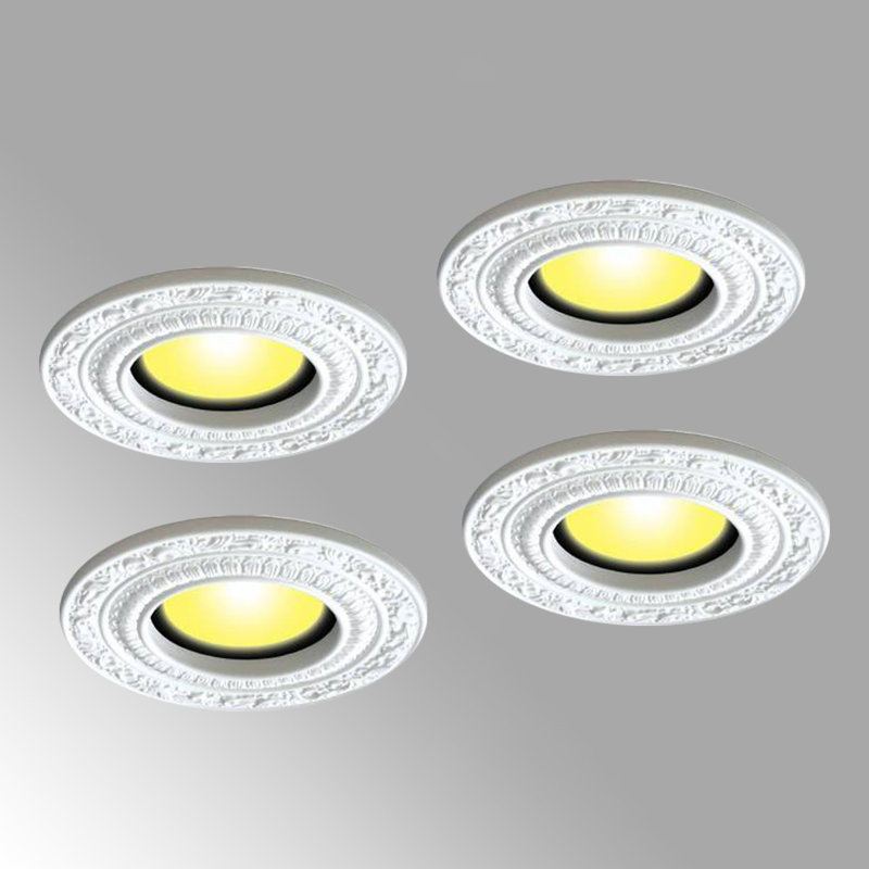 Anneau de garniture de lumière blanche Spot pour lumières encastrées, médaillon de plafond en uréthane