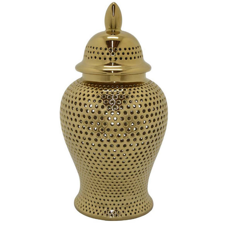Pot en céramique Charito, H 24,5 po x l 12,25 po x P 12,25 po, Or