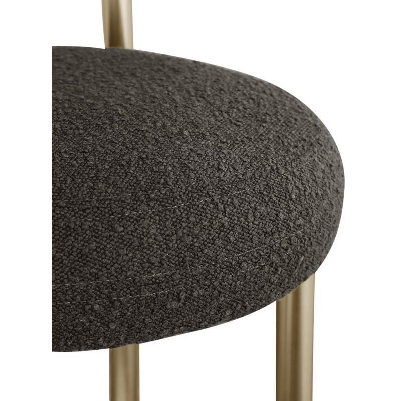 Bordeaux 26.5" Counter Stool, Brown Boucle Fabric