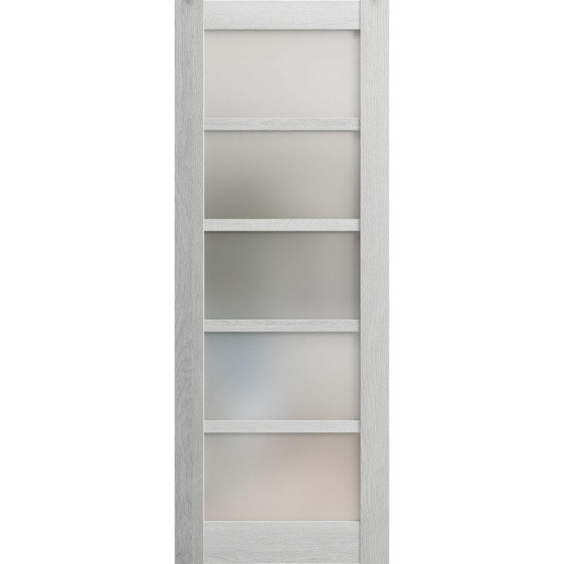Porte standard lambrissée Quadro, 30 po x 84 po, Chêne gris clair