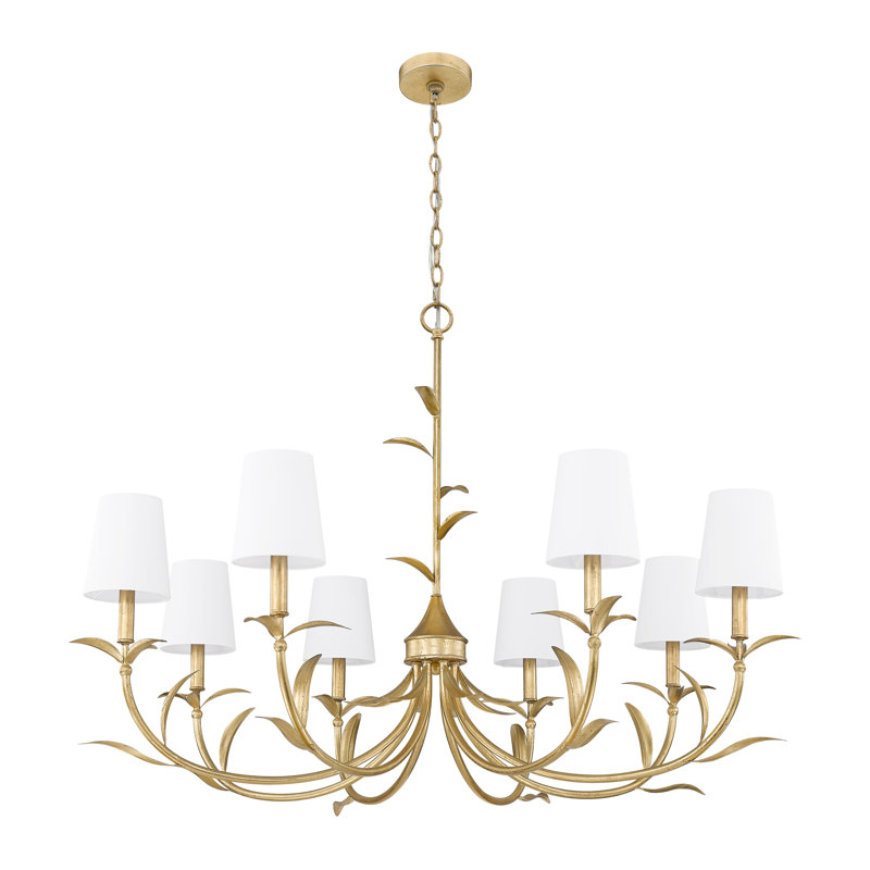 Lustre 8 lumières feuille d'or Parra, Feuille d’or