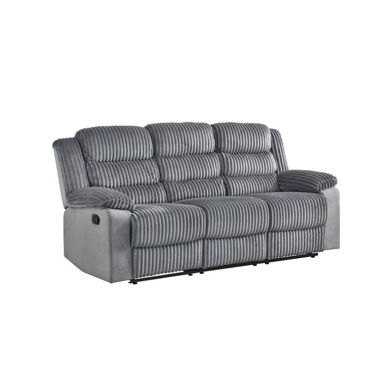 Canapé inclinable double, velours côtelé gris, Grey Corduroy