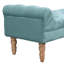 Grand banc rembourré capitonné bleu sarcelle avec boutons de siège confortables, accoudoirs roulés avec repose-pieds et revêtement de peau pour le piano de salon-130830910-130830912