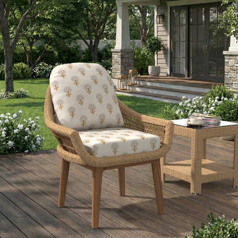 Amala Sunbrella® Outdoor Lounge Chair Seat/Back Cushion, Sunbrella Mira Seasalt