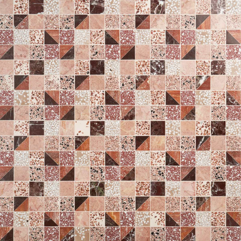 Elizabeth Sutton Artem Mosaic Tile, Cardinal Terracotta Red