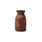 Vintage Wood Jug Vase - 6.5"Dia. x 12"H