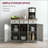 Sideboard With Solid Wood Countertop, Modern Kitchen Storage Cabinet, Coffee Bar Cabinet With 3 Drawers, Doors And Adjustable Shelf-1546163707