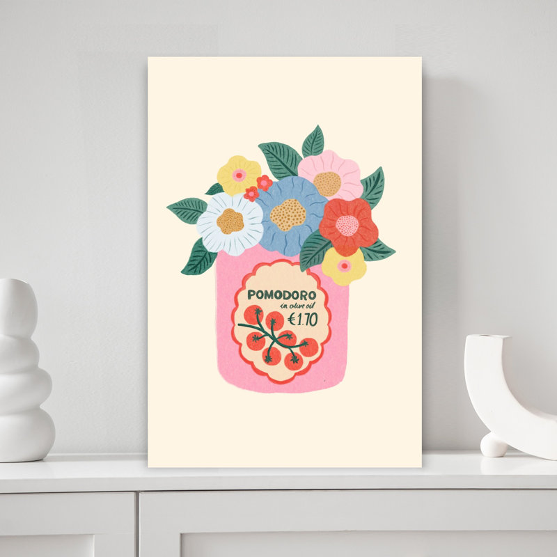 Art contemporain fleur moderne, H 12 po x l 8 po