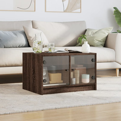 Coffee Table with Glass Doors 68 x 50 x 42 in.
