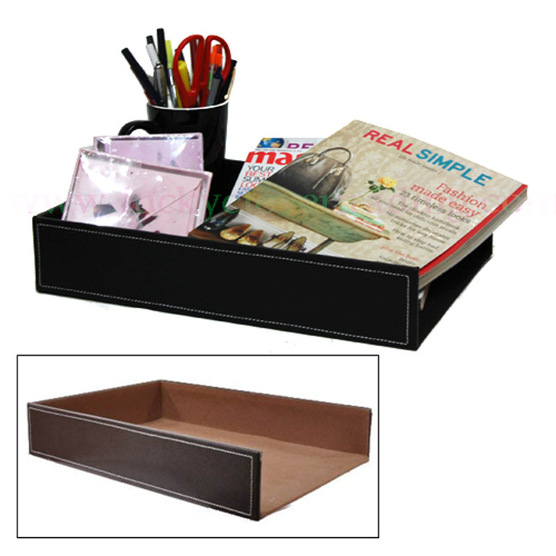 Organisateur de papier en faux cuir Badillo, Noir
