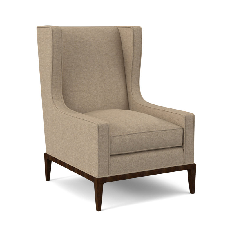 Fauteuil à oreilles 28 po Claxton, Noyer américain, Lin d'Élise