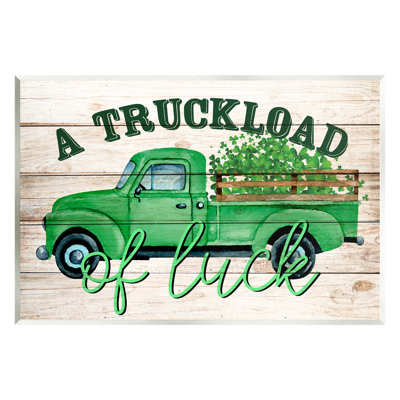 Truckload Of Luck St Patrick's Day Farmhouse Floater Canvas Wall Art By Kim Allen