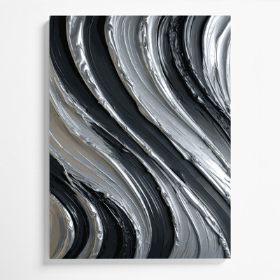 Art mural sur toile gris foncé et gris diagonal