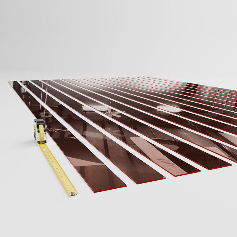 Adjustable Acrylic Slat Wall Panel Kit, 94" H x 45" W, Rose Gold Mirror
