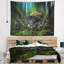 Tapisserie paysage dark forest on snowy matinée-28495119