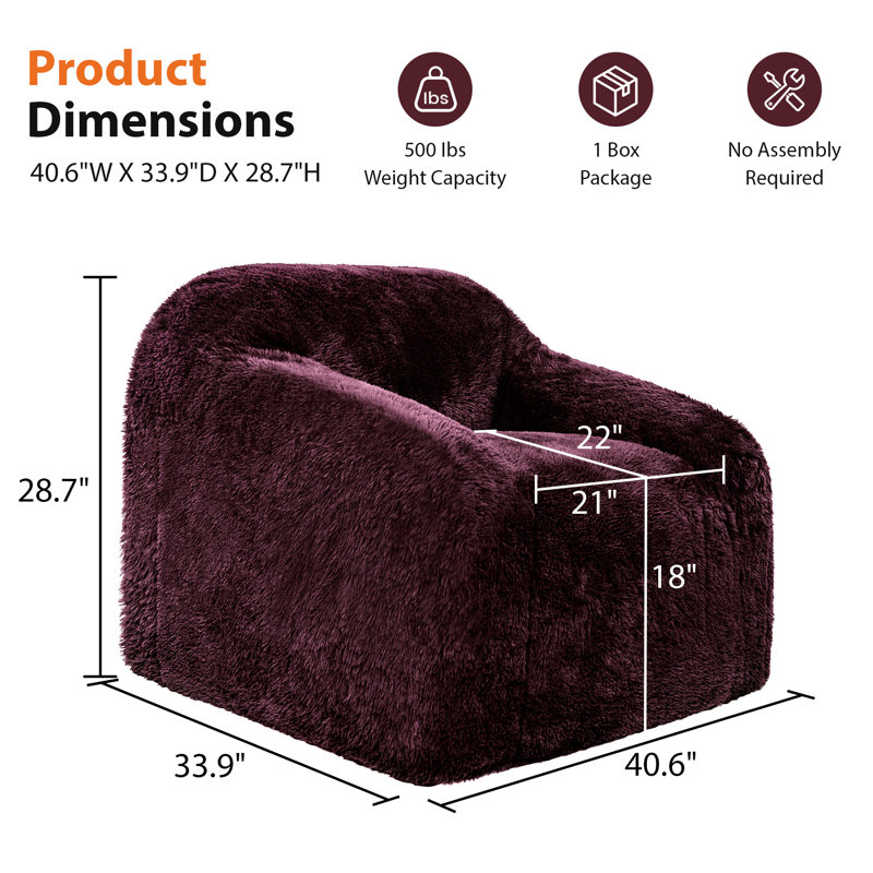 Ensemble de 2 chaises avec accoudoirs en fausse fourrure Boneless, Fausse fourrure vin rouge