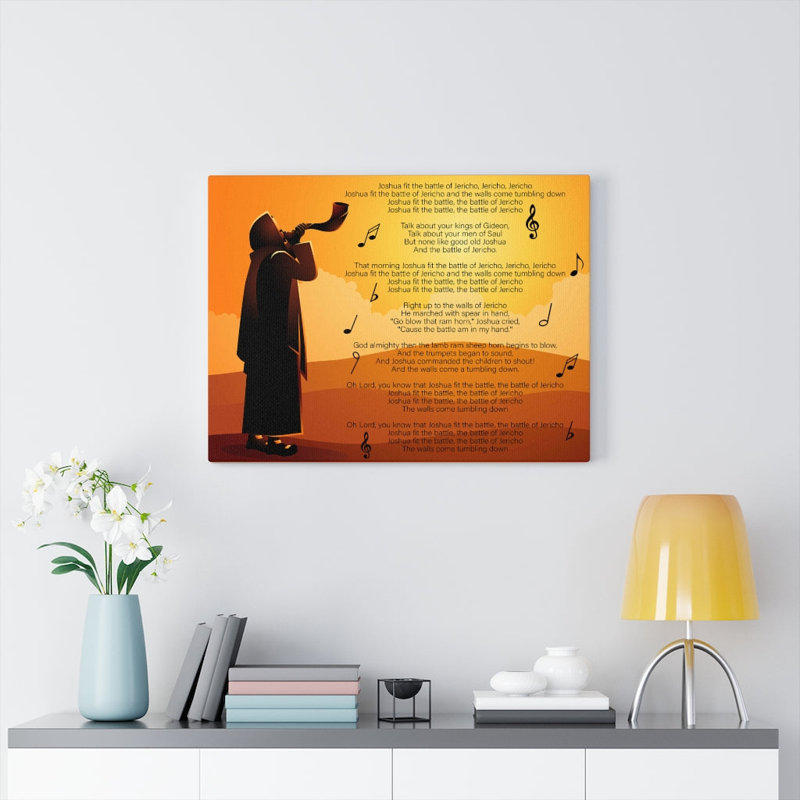 Joshua Fit the Battle of Jericho Joshua6:15 - Wrapped Canvas Textual Art, 18" H x 24" W x 1.25" D