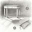 Console à miroir demi-lune 47 "avec verre cannelé-1726762063