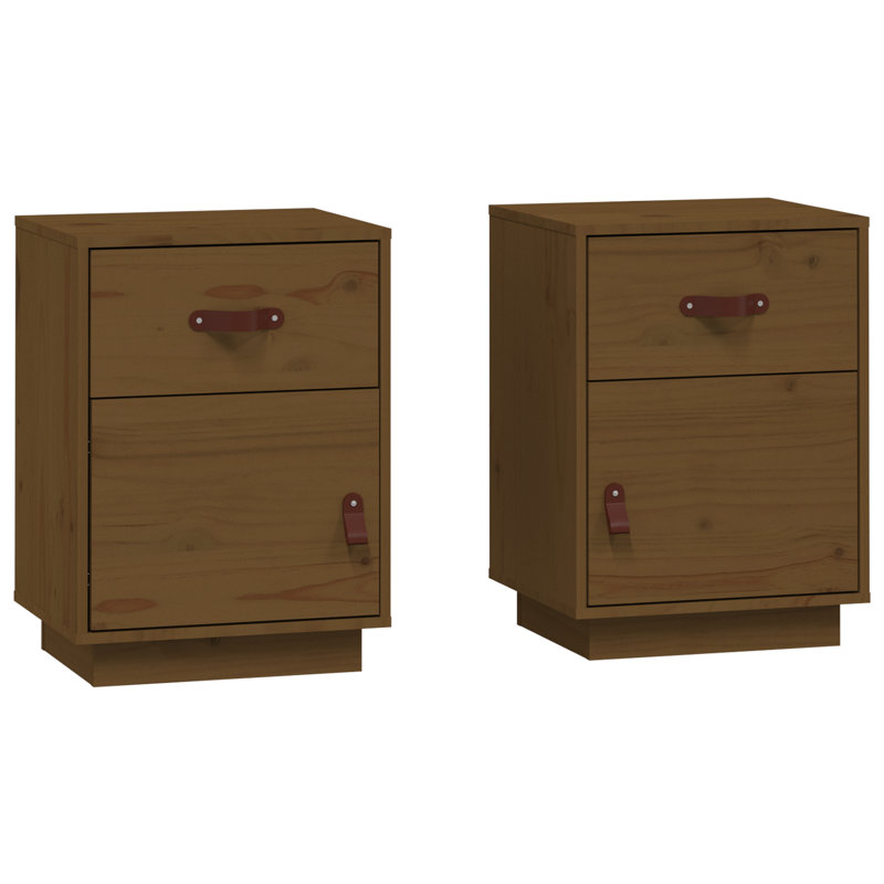 40cm W Solid Wood Bedside Table, Brown