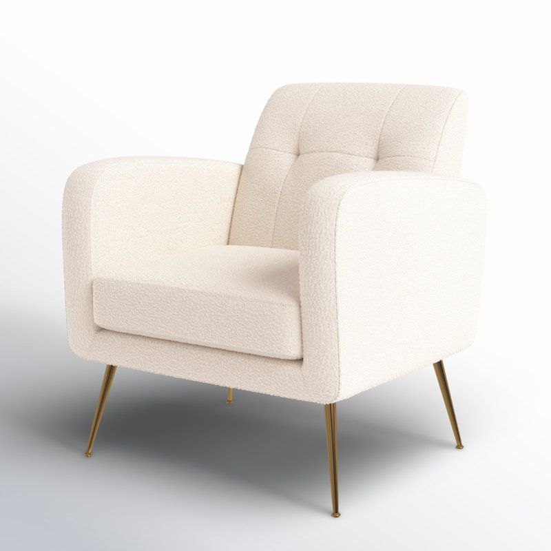 Floriana Upholstered Armchair, Beige Boucle