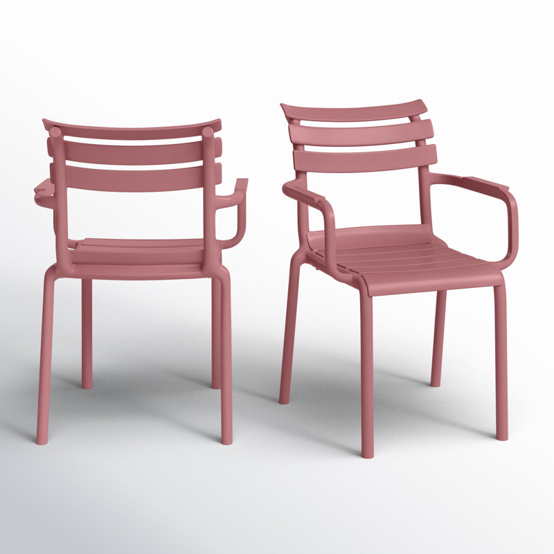 Aragons Stacking Patio Dining Armchair, Marsala