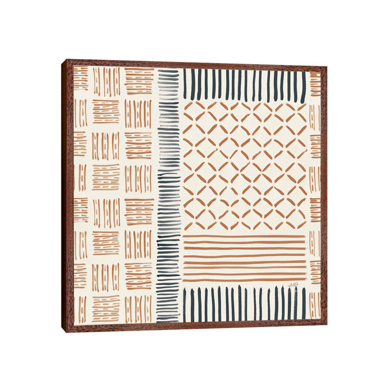 Late Summer Bouquet Pattern VI Warm 1 Piece Wall Art on Canvas, 93.98cm H x 93.98cm W x 3.81cm D, Classic Brown Wood Framed