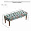 Banc capitonné de style européen à motif floral avec pieds en bois massif
