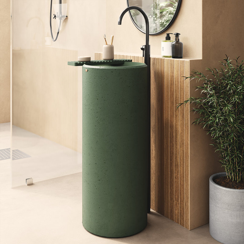 Ubud 15.7'' L Bathroom Sink, Rain Gray