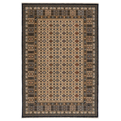 Machine Woven Wool Beige/Black/Brown Indoor Rug