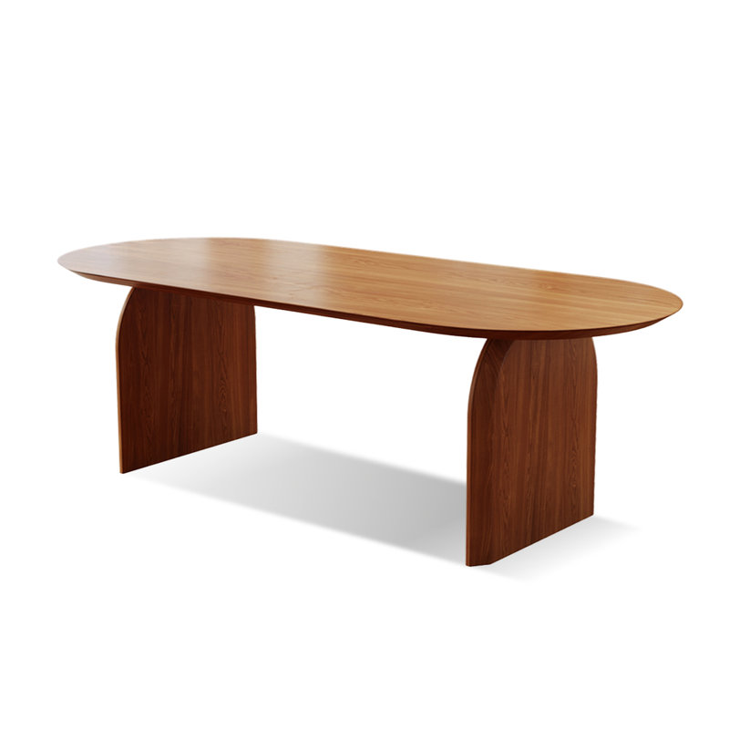 Table de salle à manger ovale brune, H 29,53 po x L 94,49 po x l 39,37 po