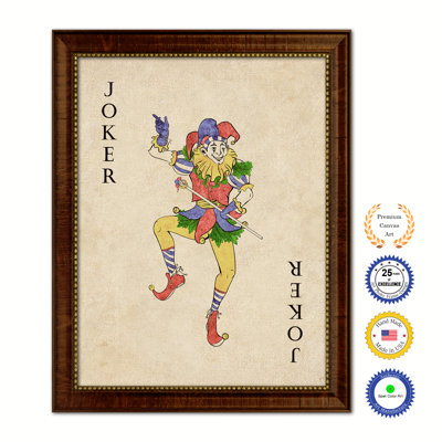 «Joker Poker Decks of Vintage Cartes», reproduction sur toile noire encadrée sur mesure