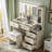 Chester Makeup Vanity Table with 3 Modes Adjustable Brightness Light & Power Outlet & Storage Stool