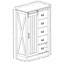 Commode décorative de ferme avec porte de grange coulissante et 5 tiroirs - Charme rustique et rangement pratique-63529265