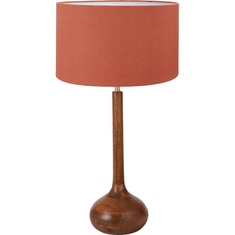 Table Lamp, Cotton, 29.13" H x 15.75" W x 15.75" D, Orange