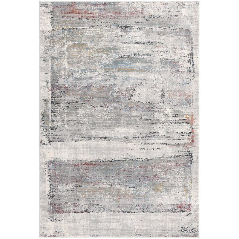Tapis intérieur / extérieur gris délavé 4 pi x 6 pi (3 pi 9 po x 5 pi 6 po) Esker de Branch Branch