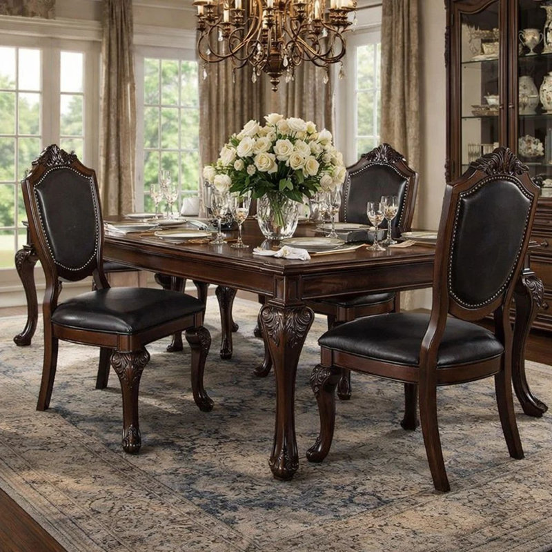 Ermentrude Tufted Faux Leather Upholstered Side Chair