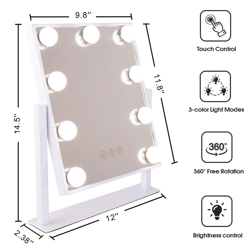 Demetrias Metal Rectangle Mirror, 36.8cm H x 30.5cm W