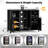 53" Fluted Coffee Bar Cabinet with Power Outlet, Mini Fridge Space & Glass Holder-1675755198