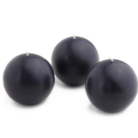 Unscented Novelty Candle, 2" Diameter, Set of 12, Black