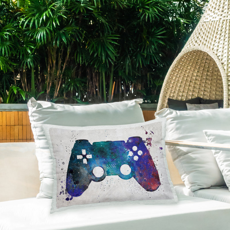 Coussin d'extérieur à imprimé abstrait Abstract Splash Gamer par RC Ecommerce