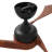 Brown Ceiling Fan With Solid Wood Blades, Led Light And App Control