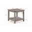 Ensemble de table basse rustique gris brun 3 pièces avec table basse rectangulaire en bois et deux tables de bout carrées assorties